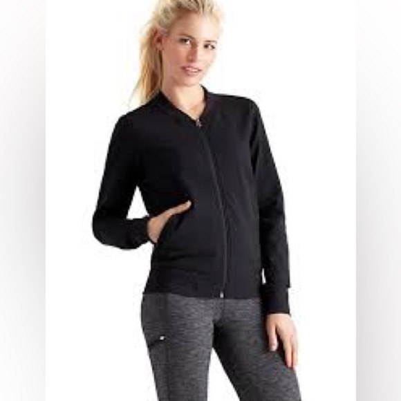 Athleta Jackets & Blazers - Athleta Bombastic Bomber Jacket Lightweight Full Zip Black Size Medium